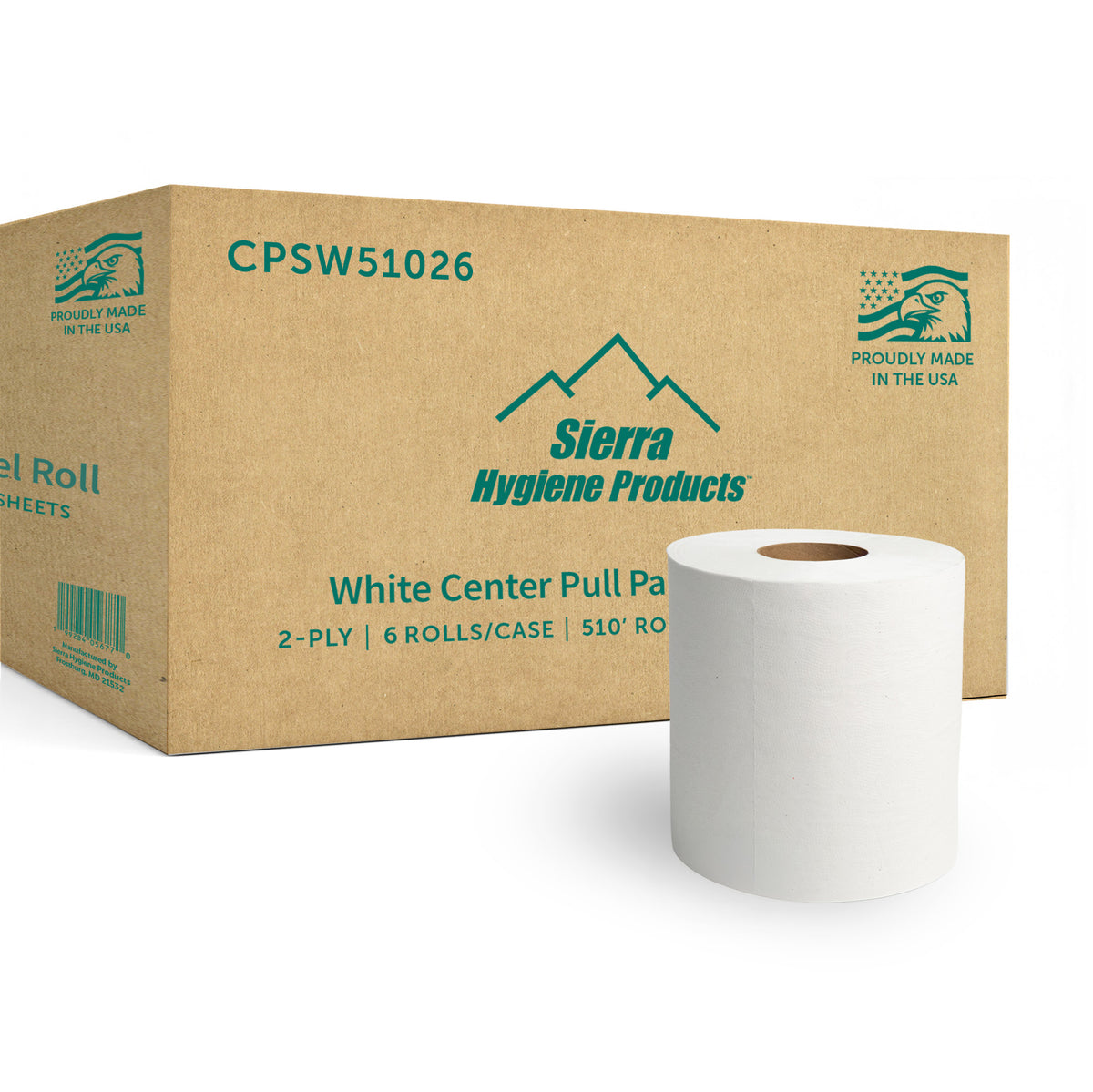 Sierra Hygiene White 2-Ply Center Pull Paper Towel Roll, 510’ Roll (58 ...